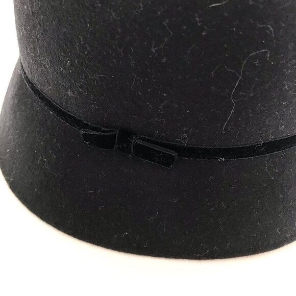 Gymboree black 100% wool velvet bow hat EUC size S - Picture 3 of 7